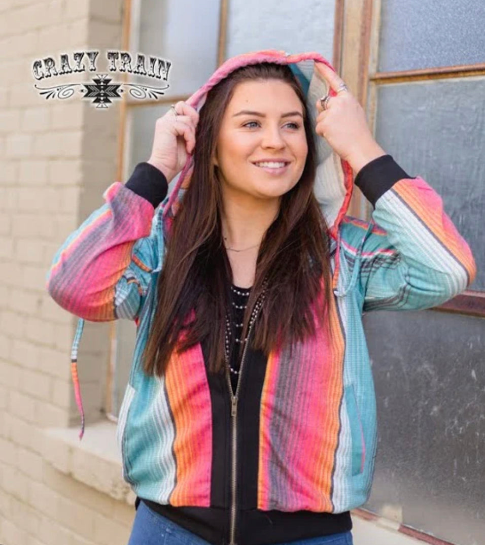 Serape Rad Zip Up Hoodie