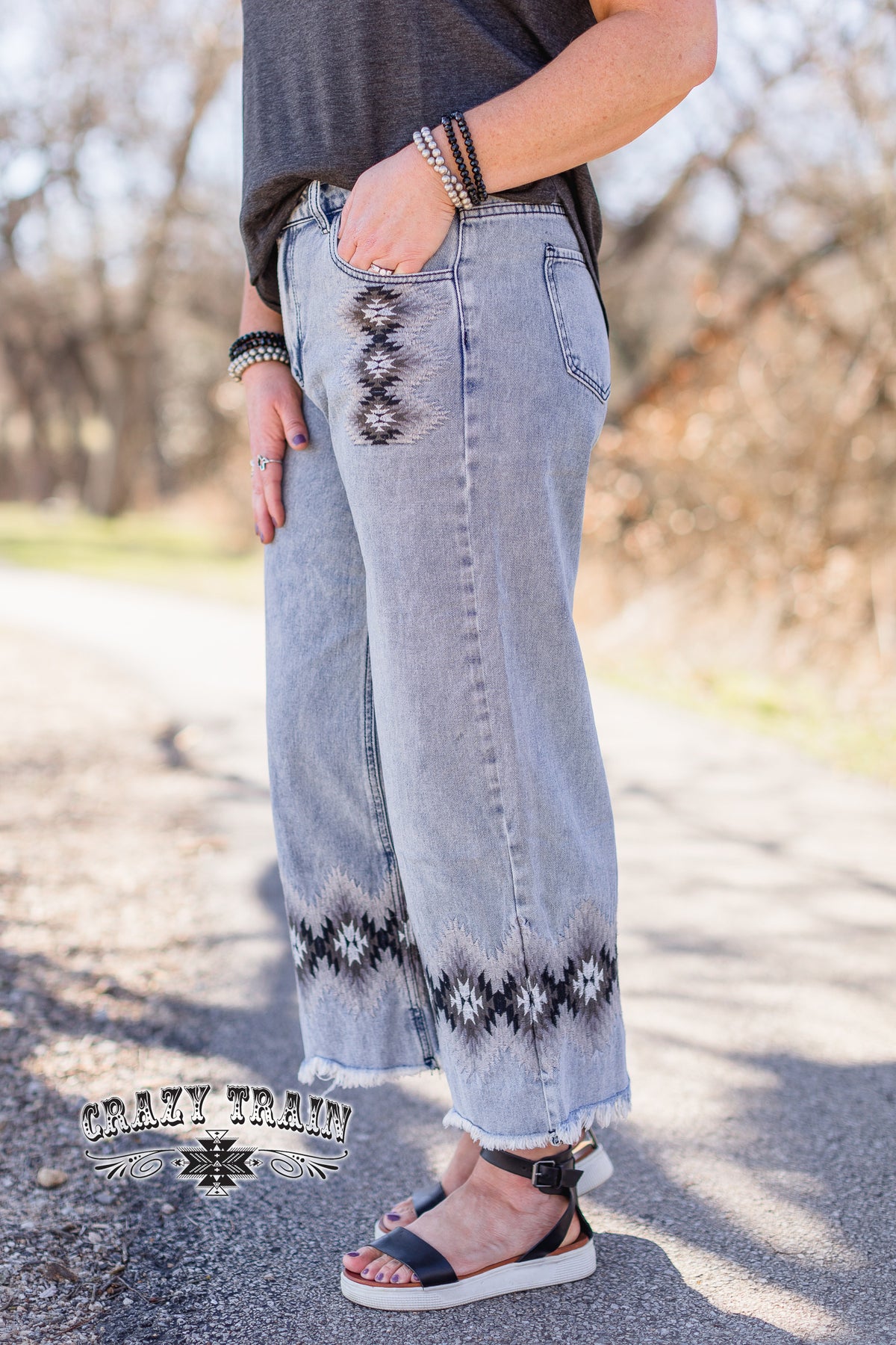 Coyote Cool Aztec Crop Jeans