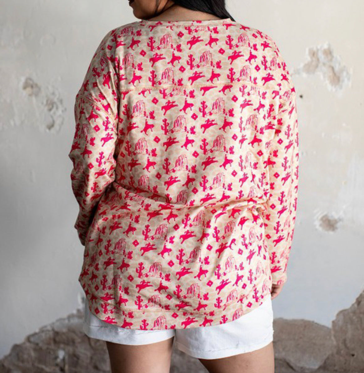 Desert Cowboy Pink Slit Top