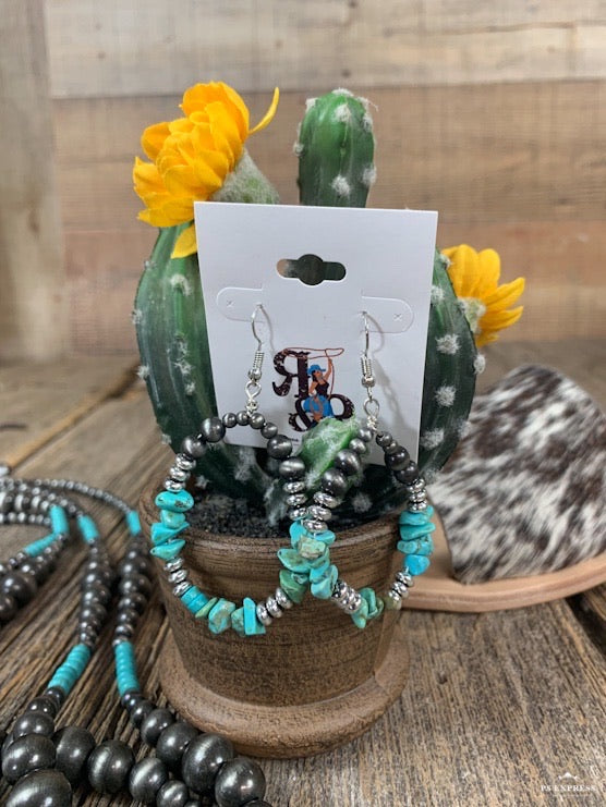 Turquoise Rock Steady Hoop Earrings