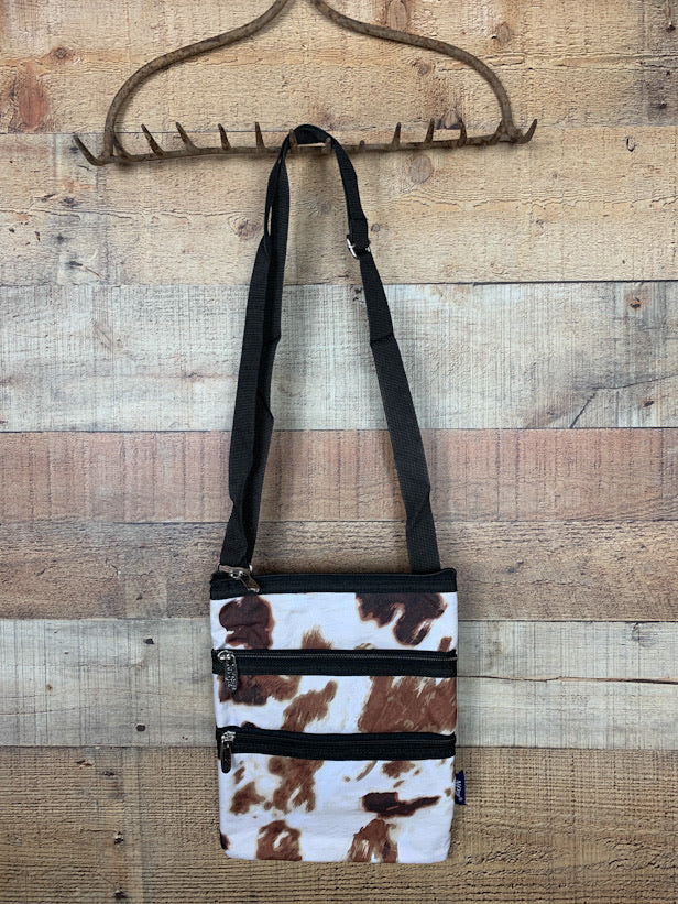 Cow Print Messenger Hipster Bag