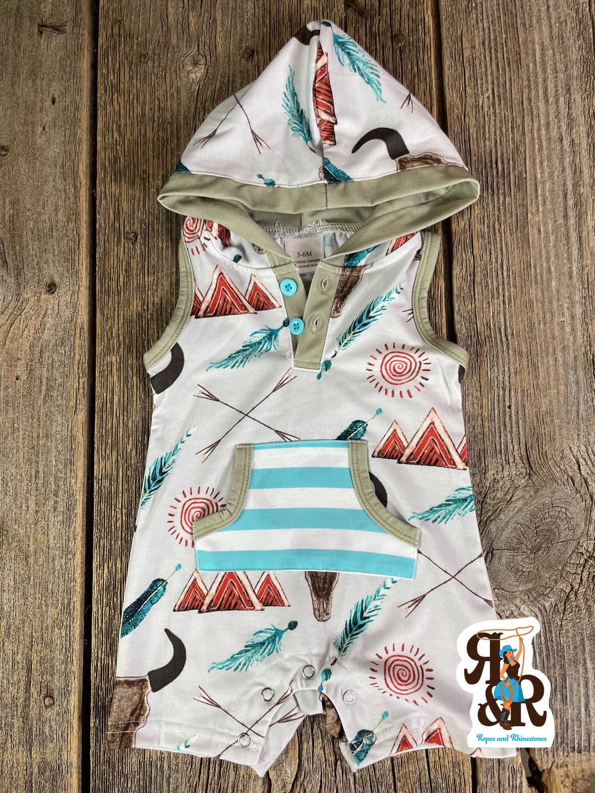 Cow Skull &amp; Teepee Kids Romper