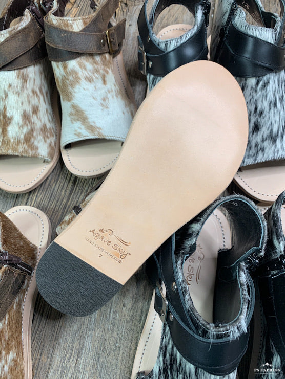 Cowhide Amber Sandals