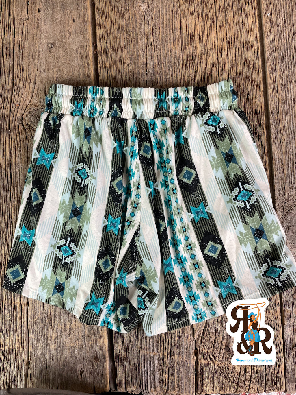 Turquoise Aztec Shorts