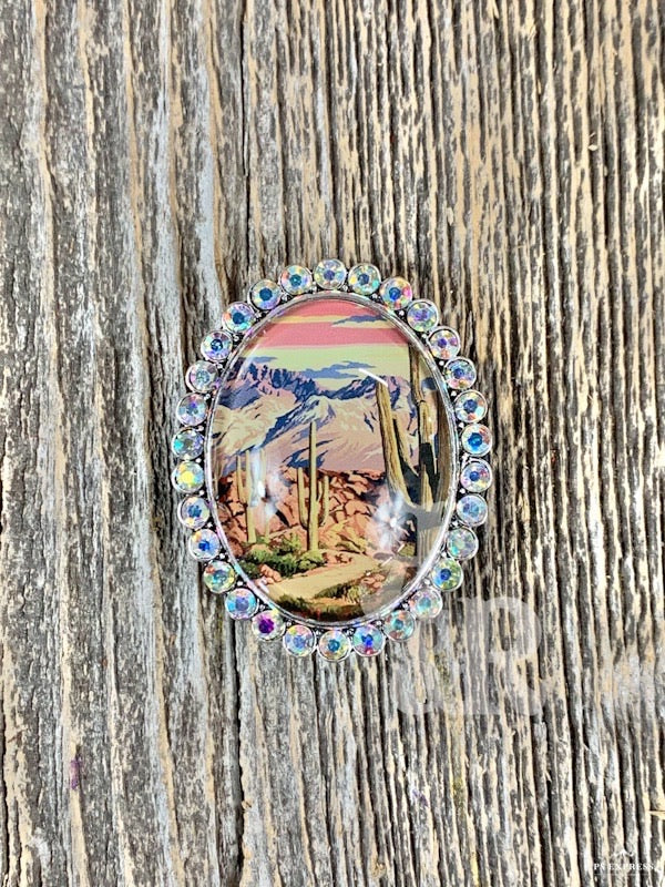 Rhinestone Cactus Glass Bubble Phone Grip