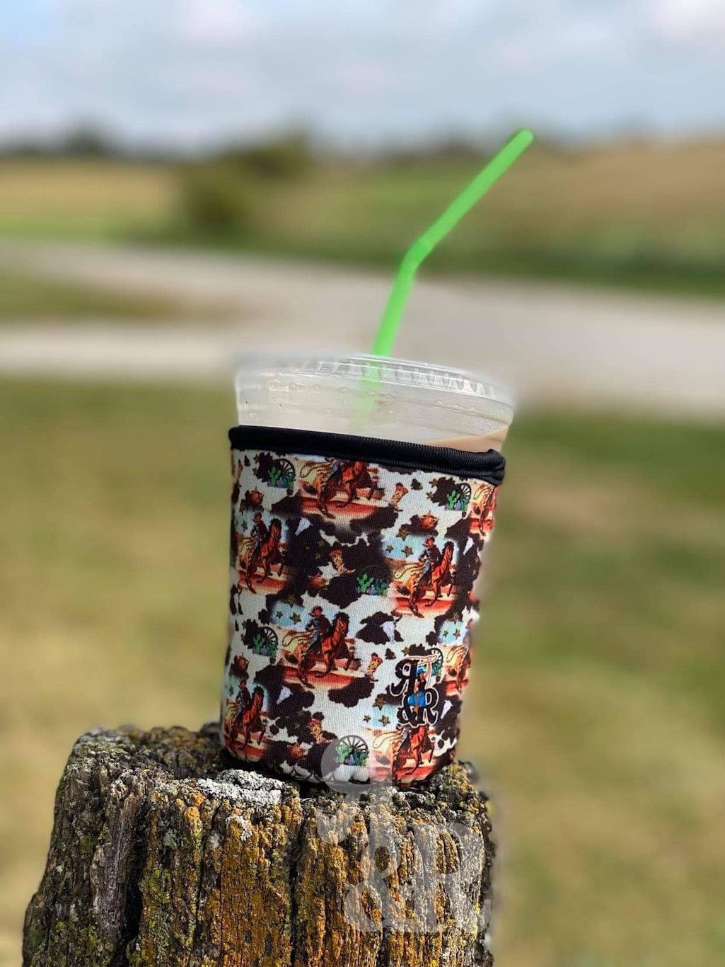 Cowhide Round Up Drink Sleeve