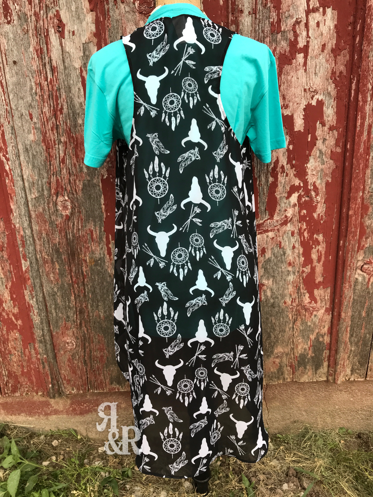 Western Cow Skull Print Vest