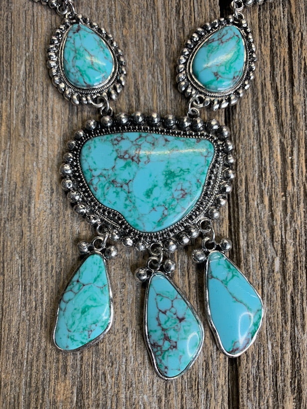 Turquoise Top Hand Necklace