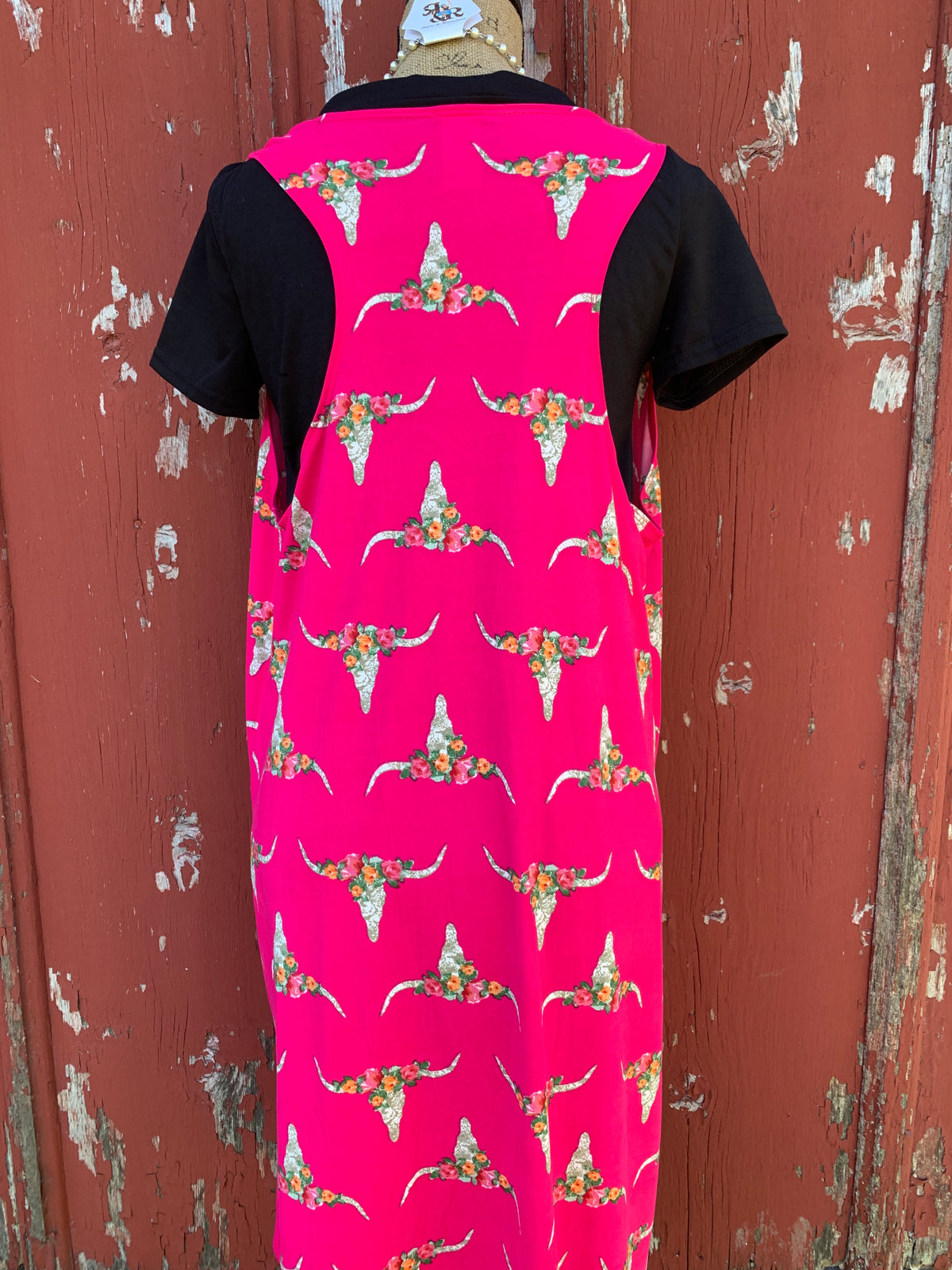 Cow Skull &amp; Flowers Pink Vest