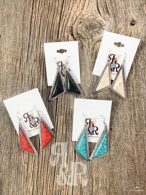 Tinley Triangle Stone Earrings