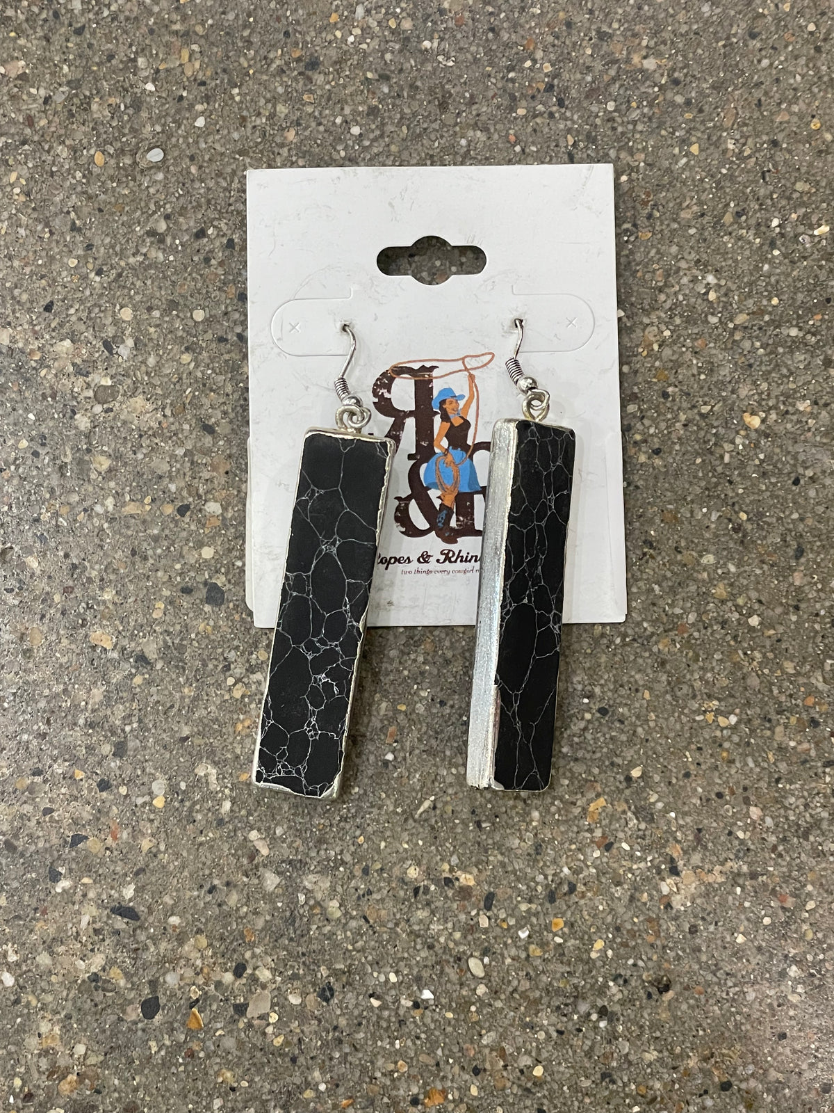 Stone Rectangle Earrings