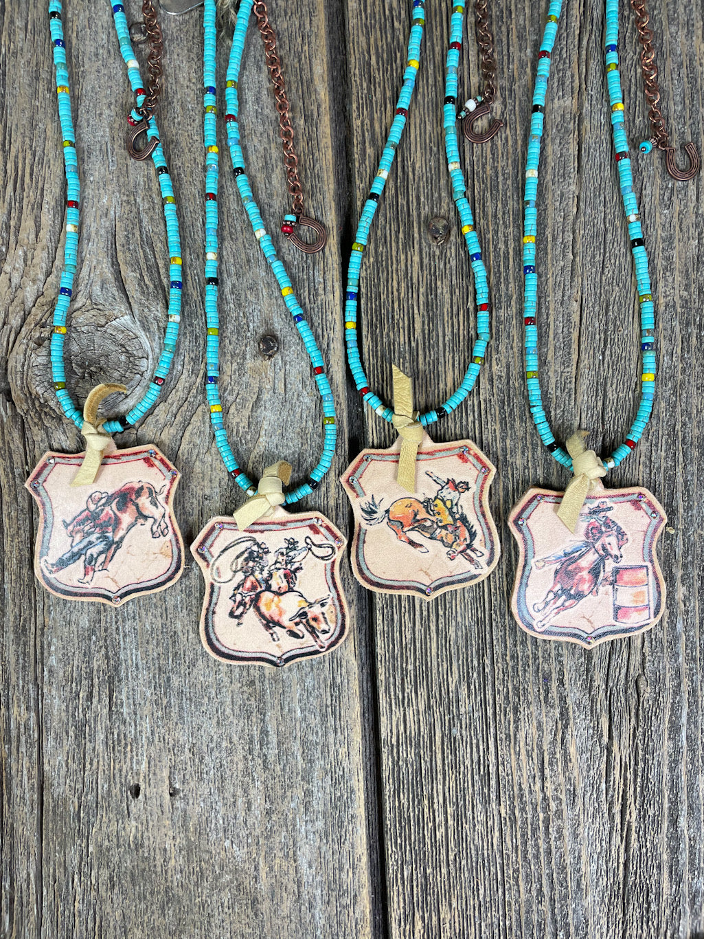 Rodeo Badge Leather Necklace