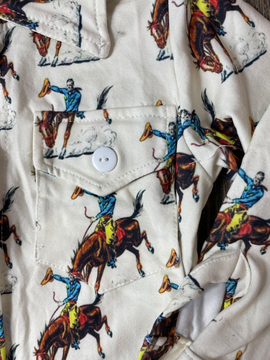 Vintage Cowboy Kids Button Down Shirt