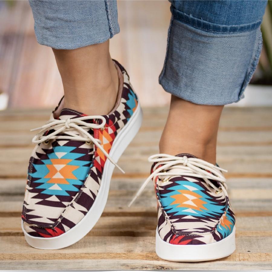 Aztec Casual Tie Shoes