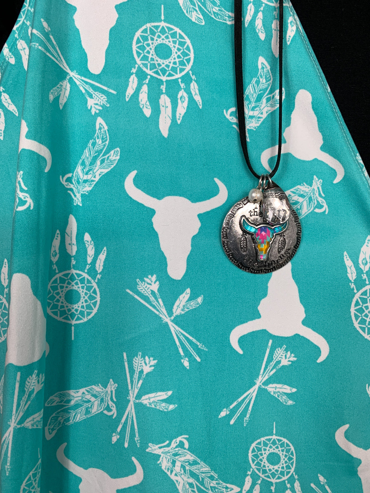 Western Cow Skull Print Vest