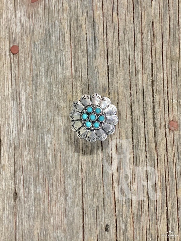 Turquoise Circle Concho Cabinet Knob