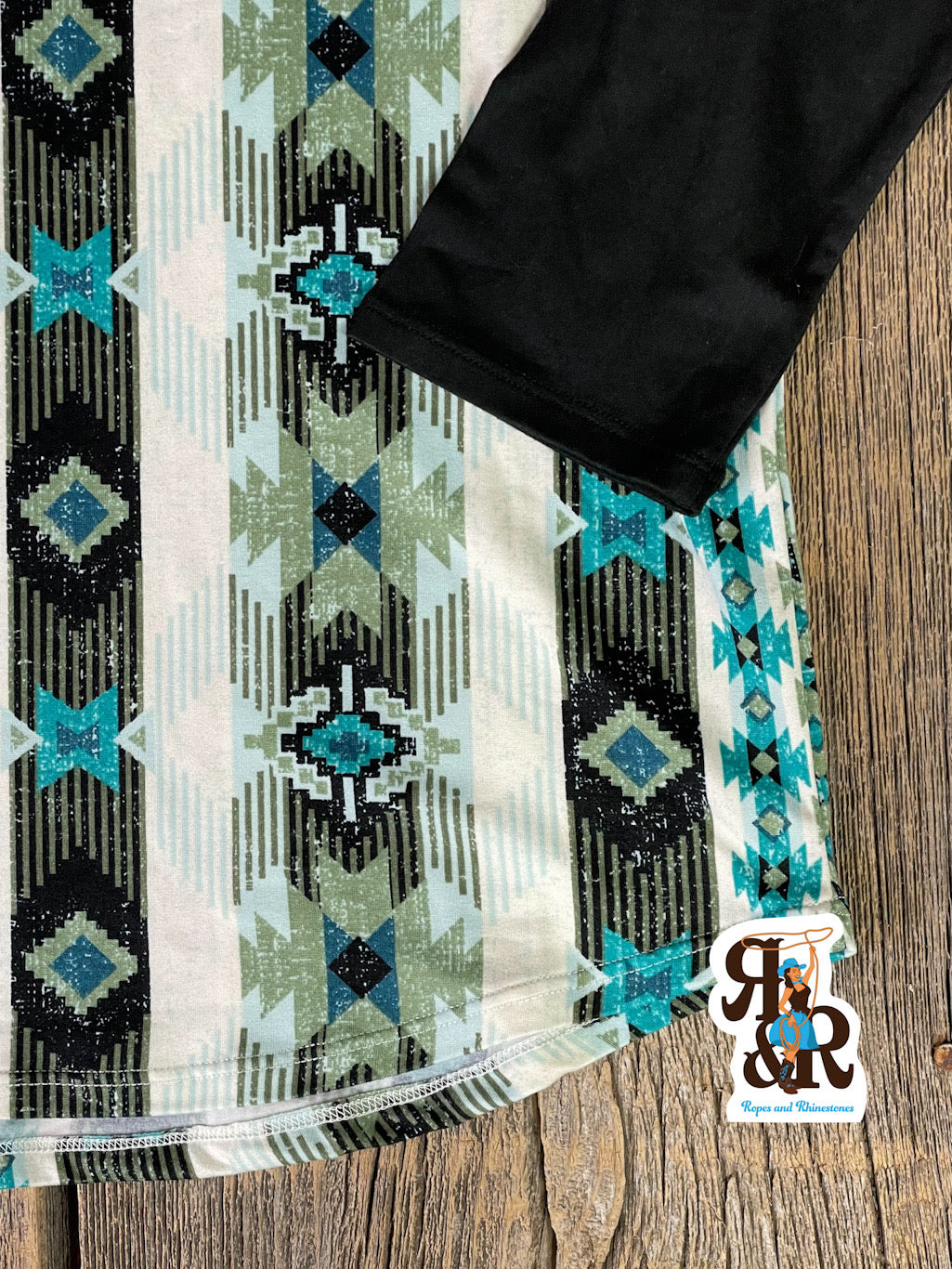 Turquoise Aztec Baseball Shirt