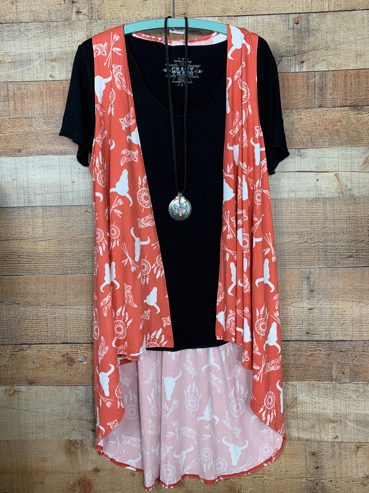 Western Cow Skull Print Vest