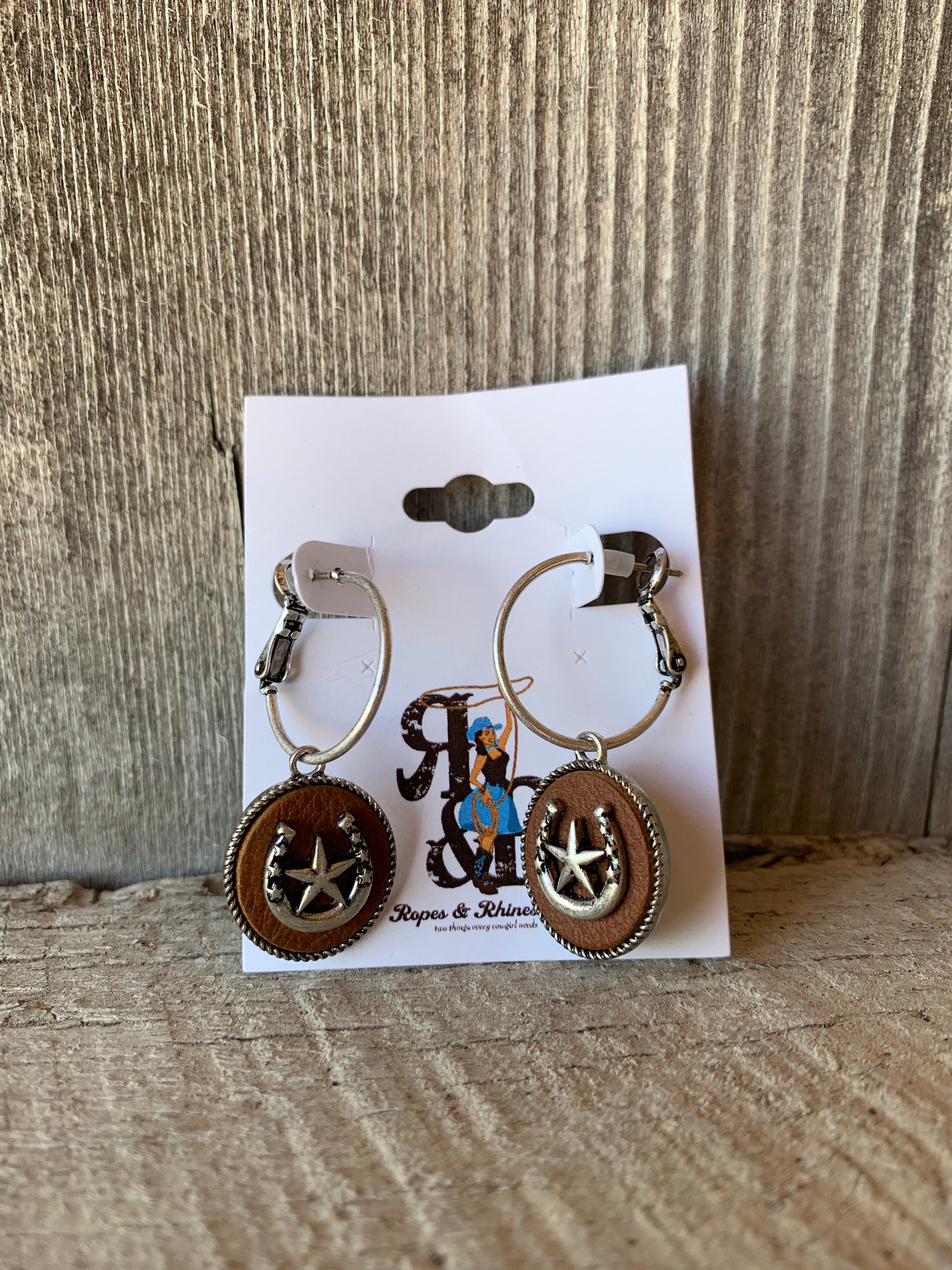 Horseshoe & Star Hoop Earrings