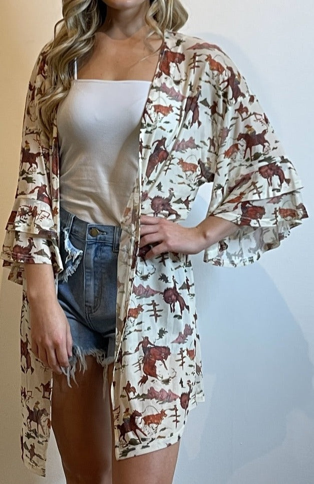 Tan Cowboy Kimono