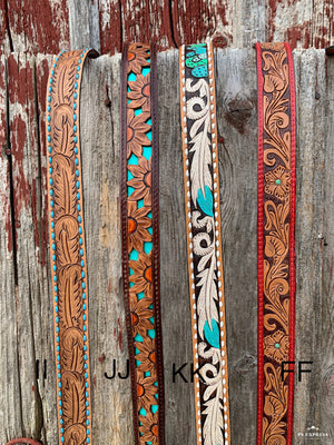 Tooled Leather Purse Strap 