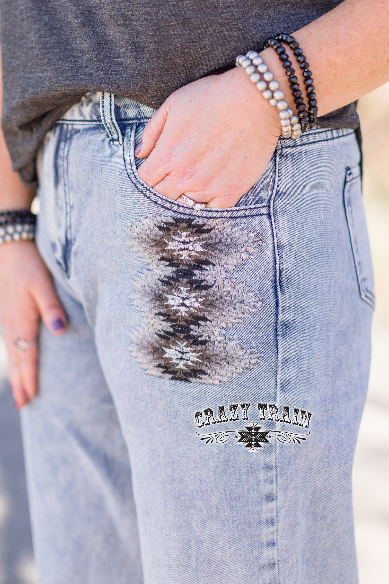 Coyote Cool Aztec Crop Jeans