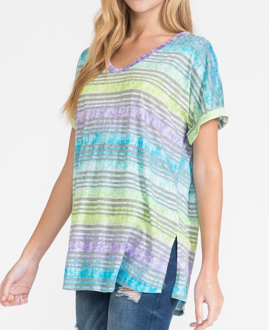 Watercolor Stripe Top