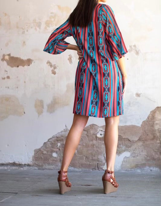 Serape Stripe &amp; Aztec Dress
