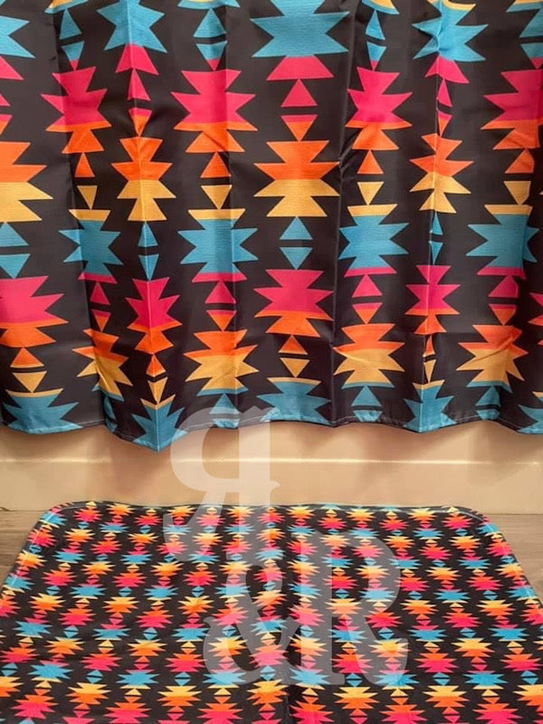 Western Print Shower Curtain or Bath Mat