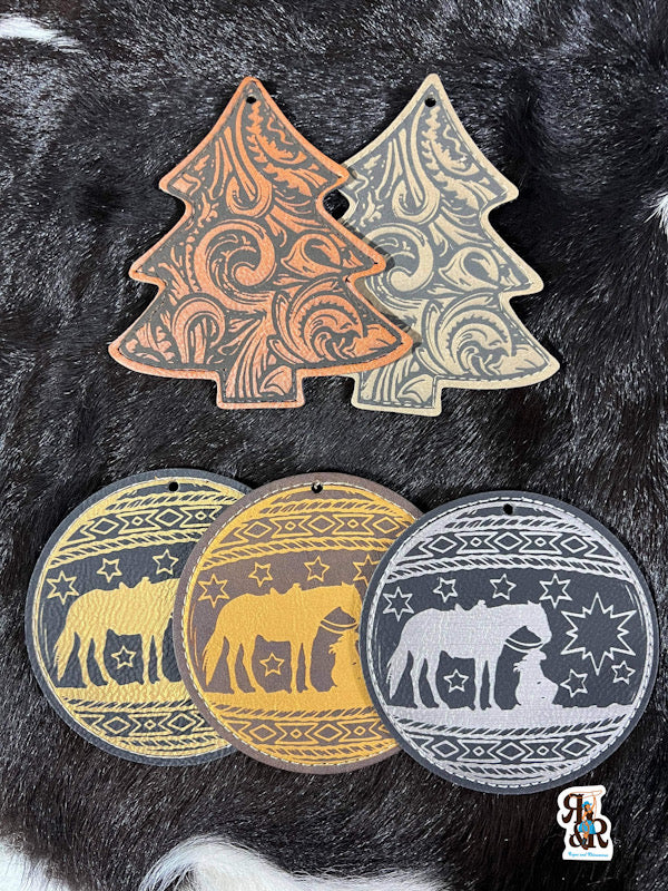 Western Leatherette Christmas Ornament