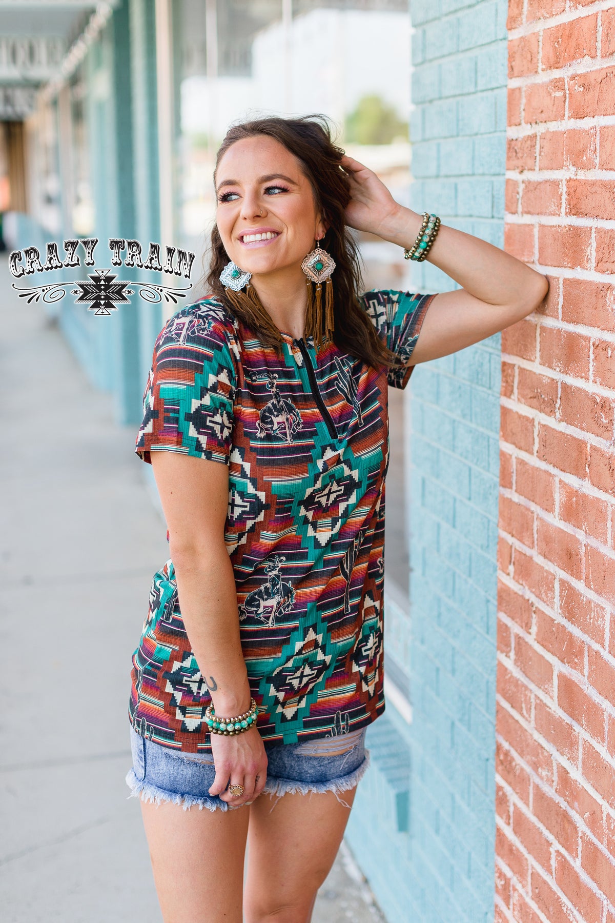 Bucking Badlands Zipper Top