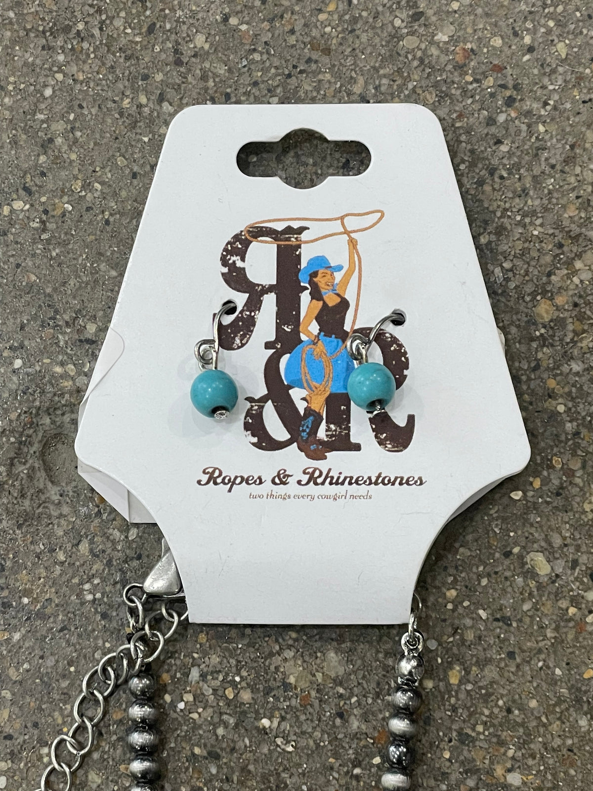 Rectangle Turquiose Pendant Necklace Set