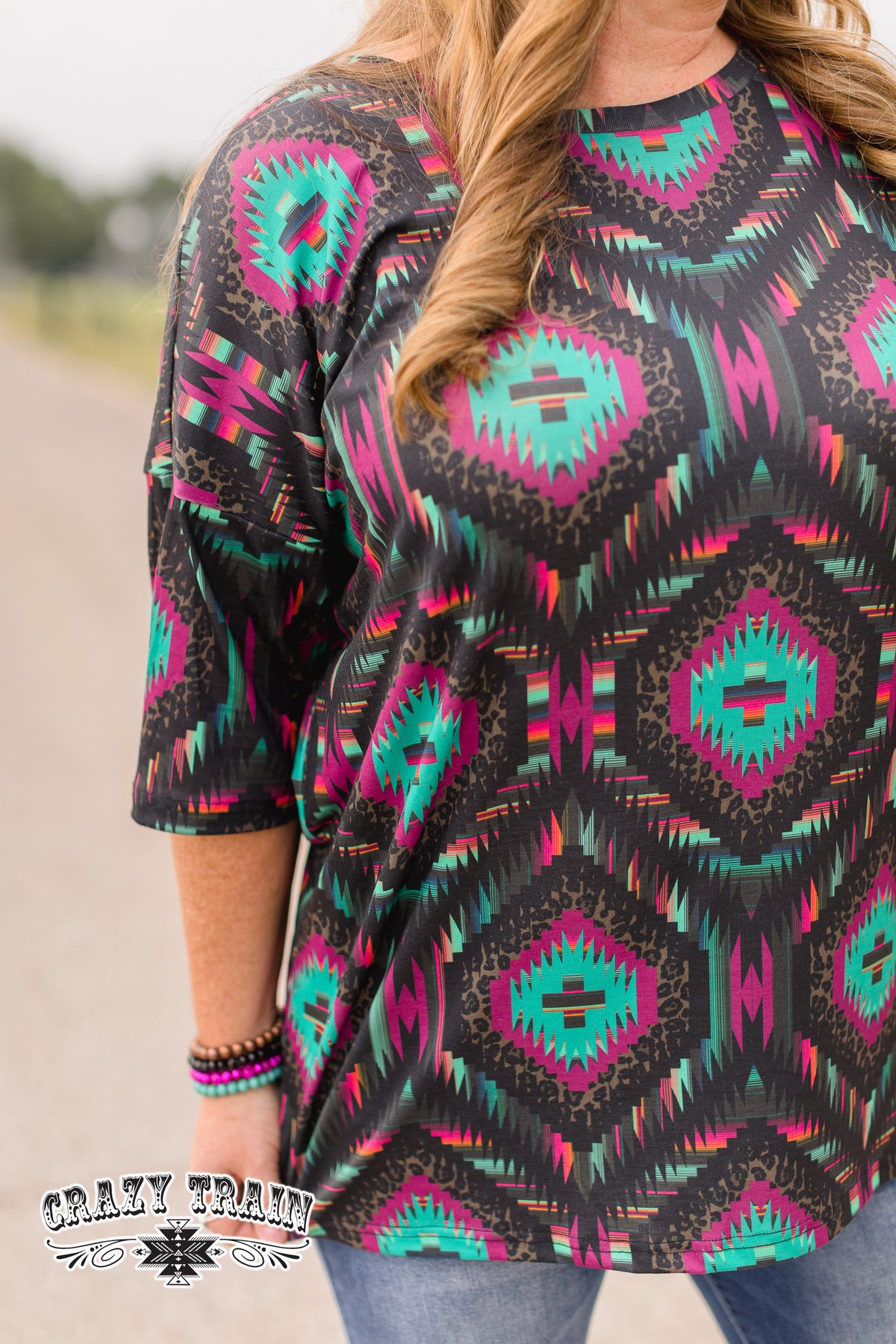 Spanish Springs Black Aztec Top