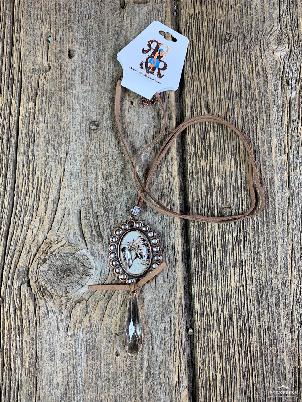 Native American Chief Leather Necklace