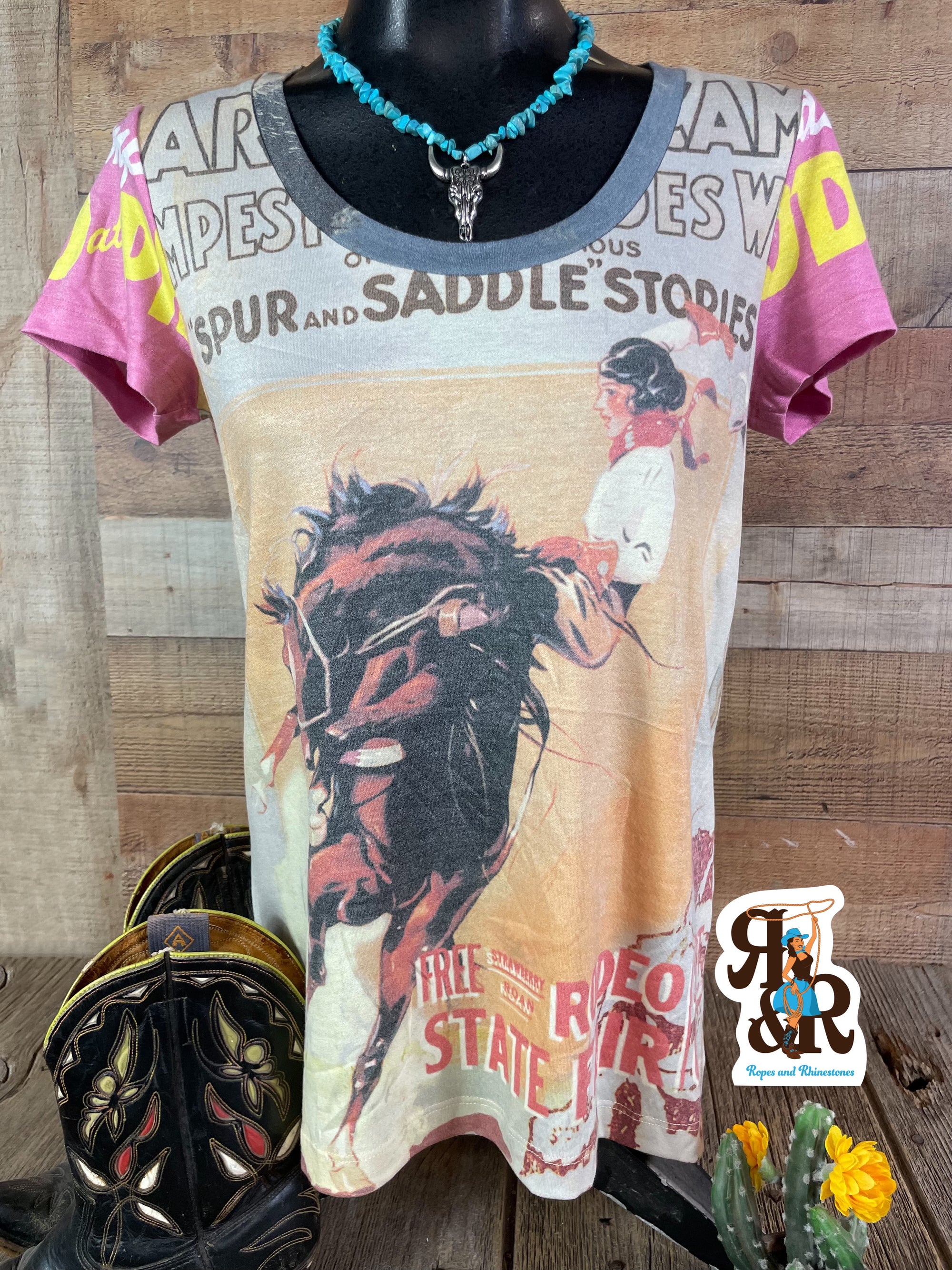 Rodeo Cowgirl Collage Shirt