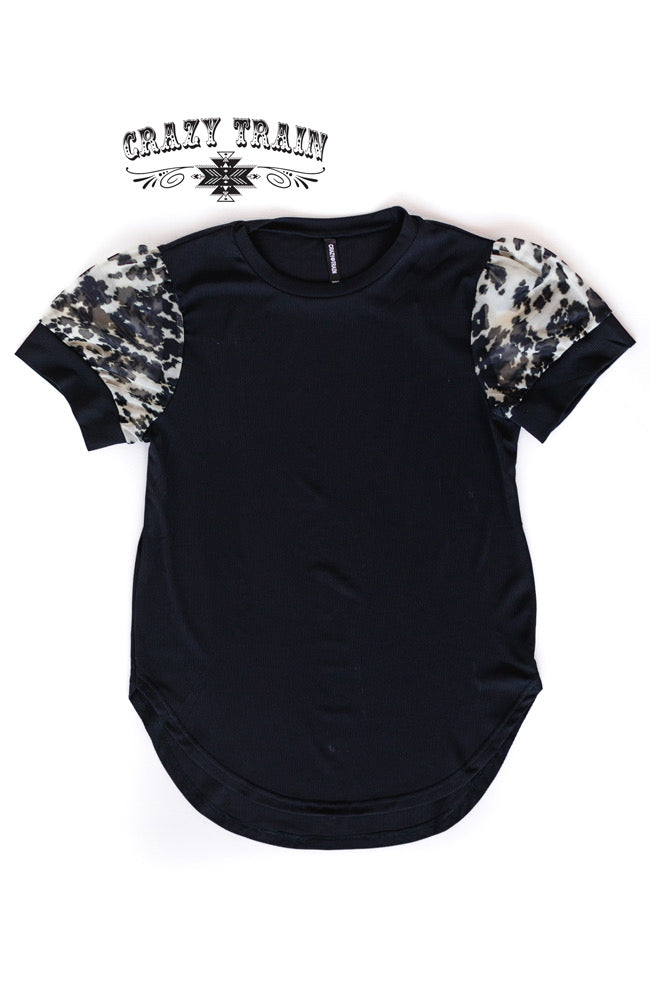Cowabunga Cow Print Top