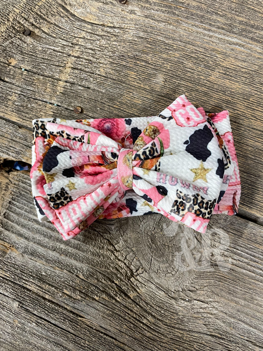Western Print Headband Bows