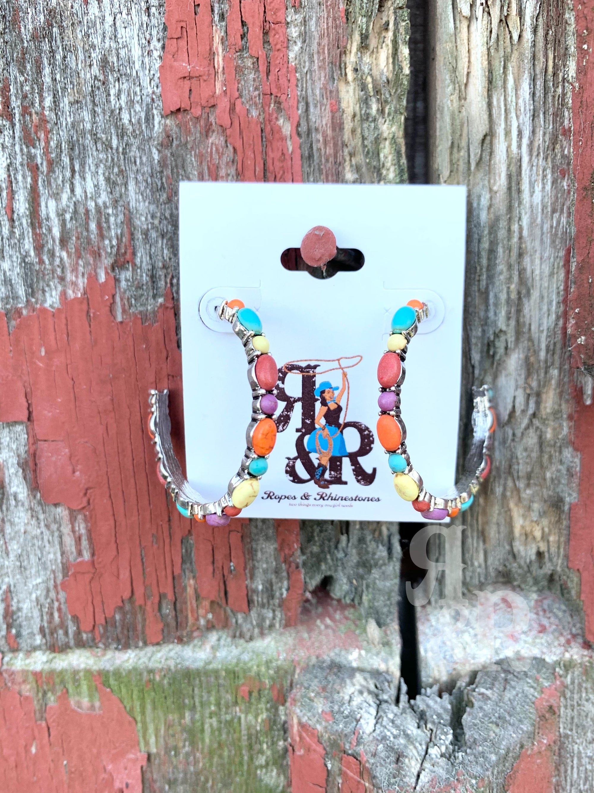 Cowgirl Color Hoop Earrings