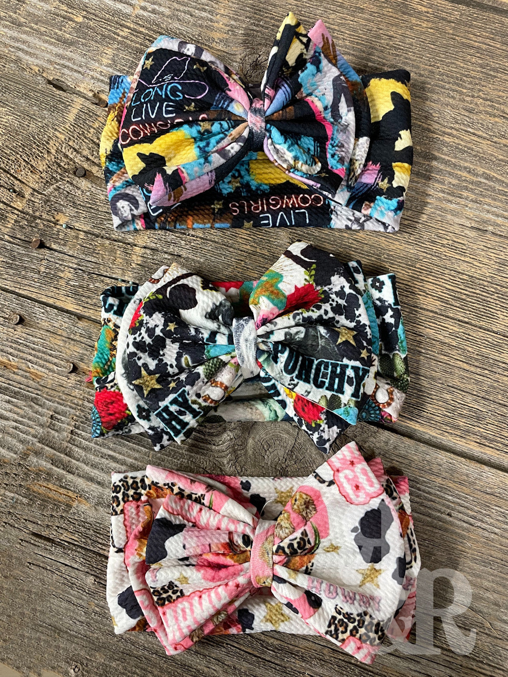 Western Print Headband Bows