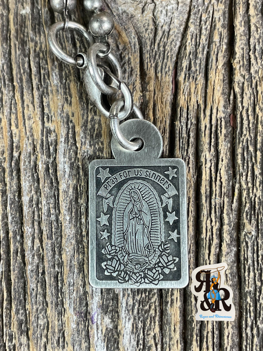 Pray For Us Sinners Tag Necklace