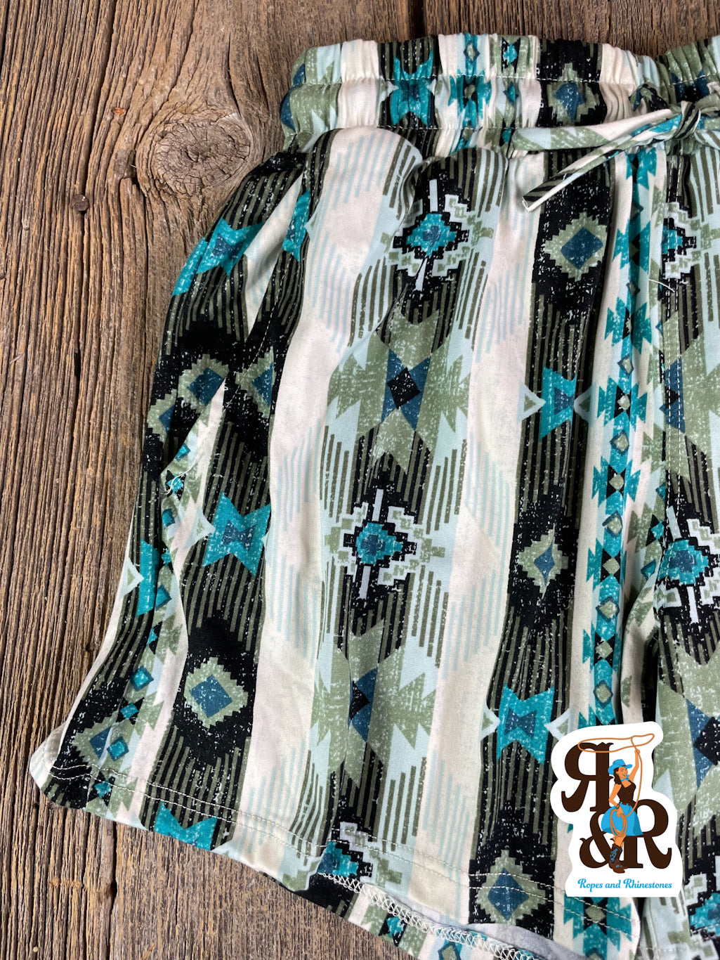 Turquoise Aztec Shorts