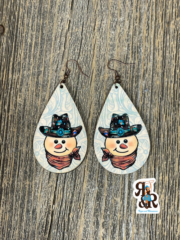 Cowboy Snowman Earrings