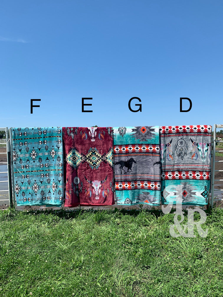 Western Print Microfiber Blanket