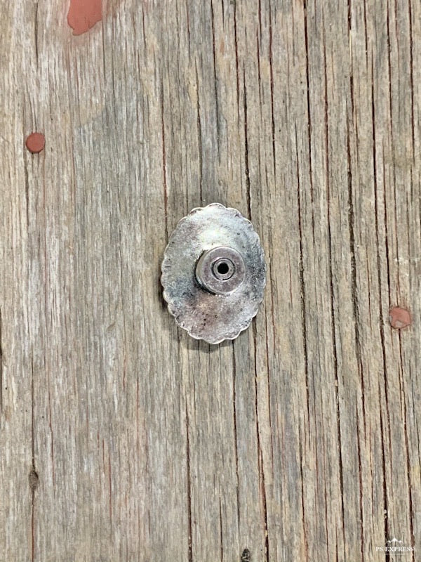 Double Turquoise Oval Concho Cabinet Knob