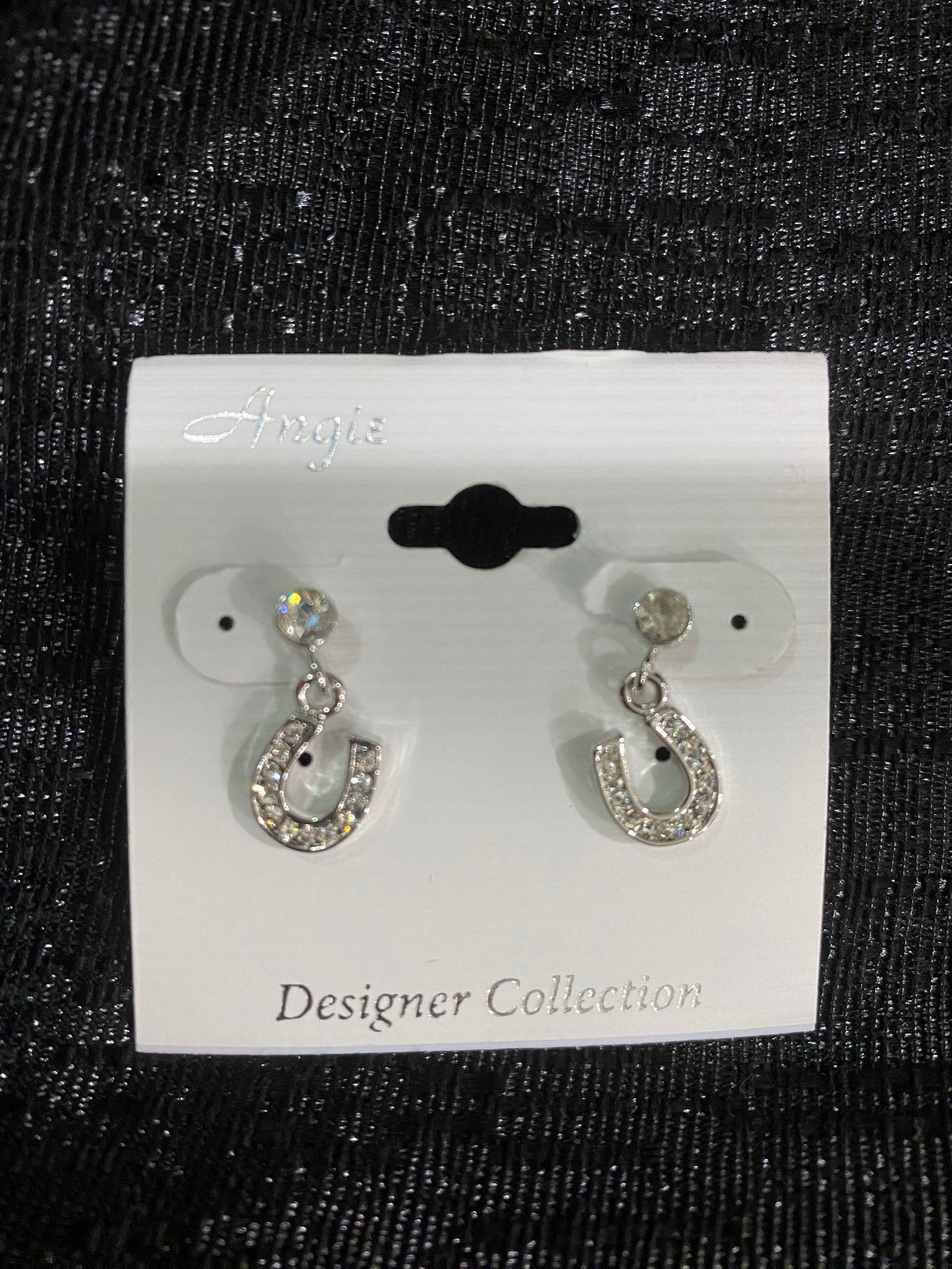 Crystal Horseshoe Dangle Earring