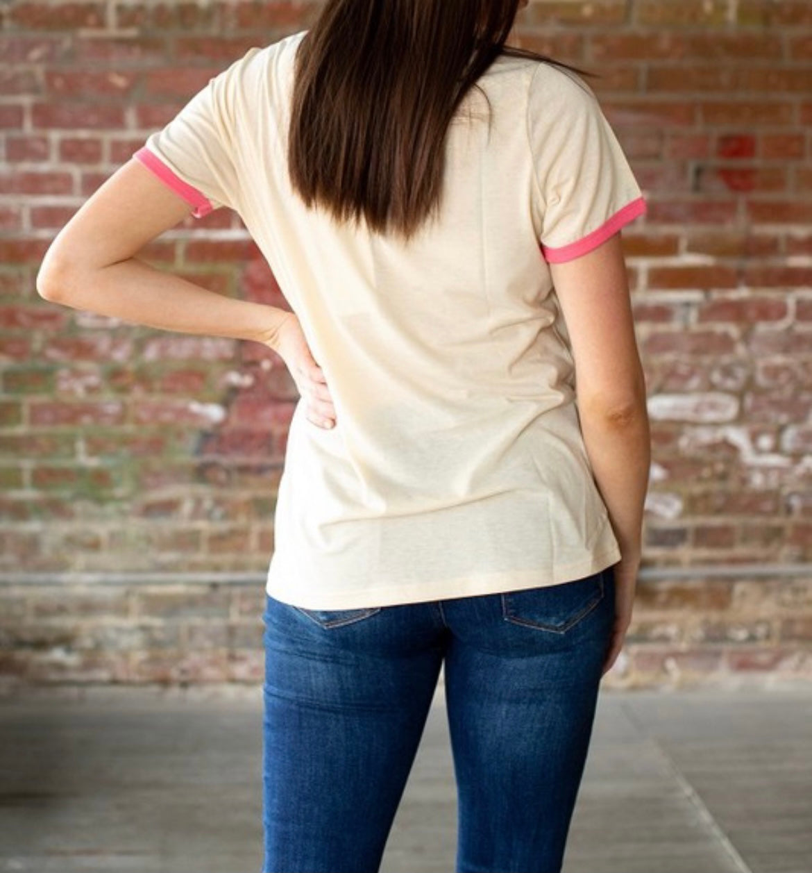 Desert Cowboy Pink Yoke Top