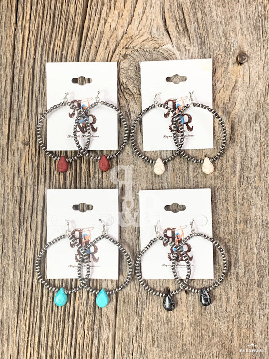 Tear Drop Faux Navajo Pearl Earrings