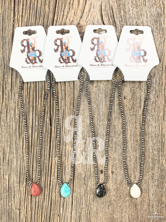 Tear Drop Faux Navajo Pearl Choker