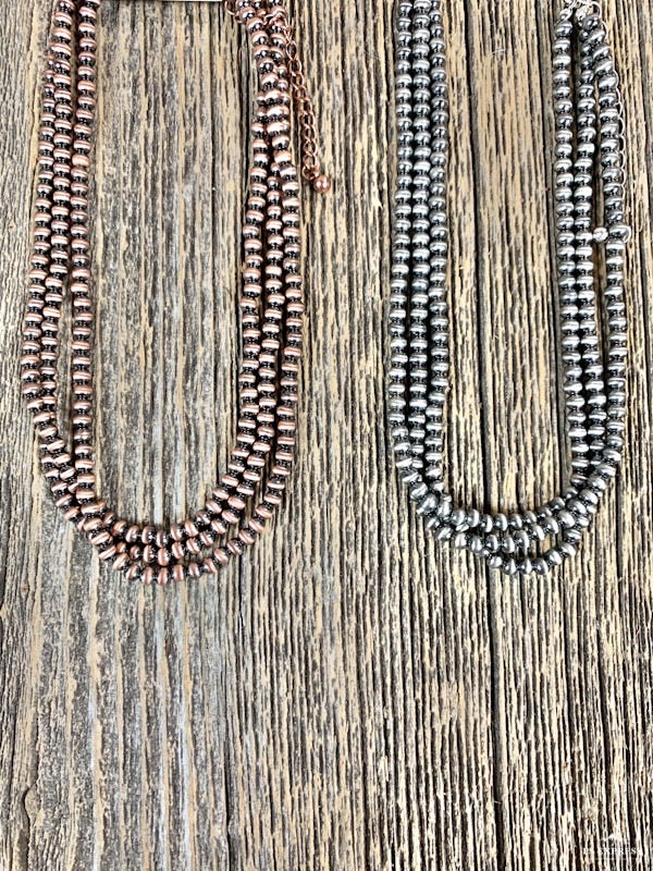 Navajo Pearl Triple Strand Choker