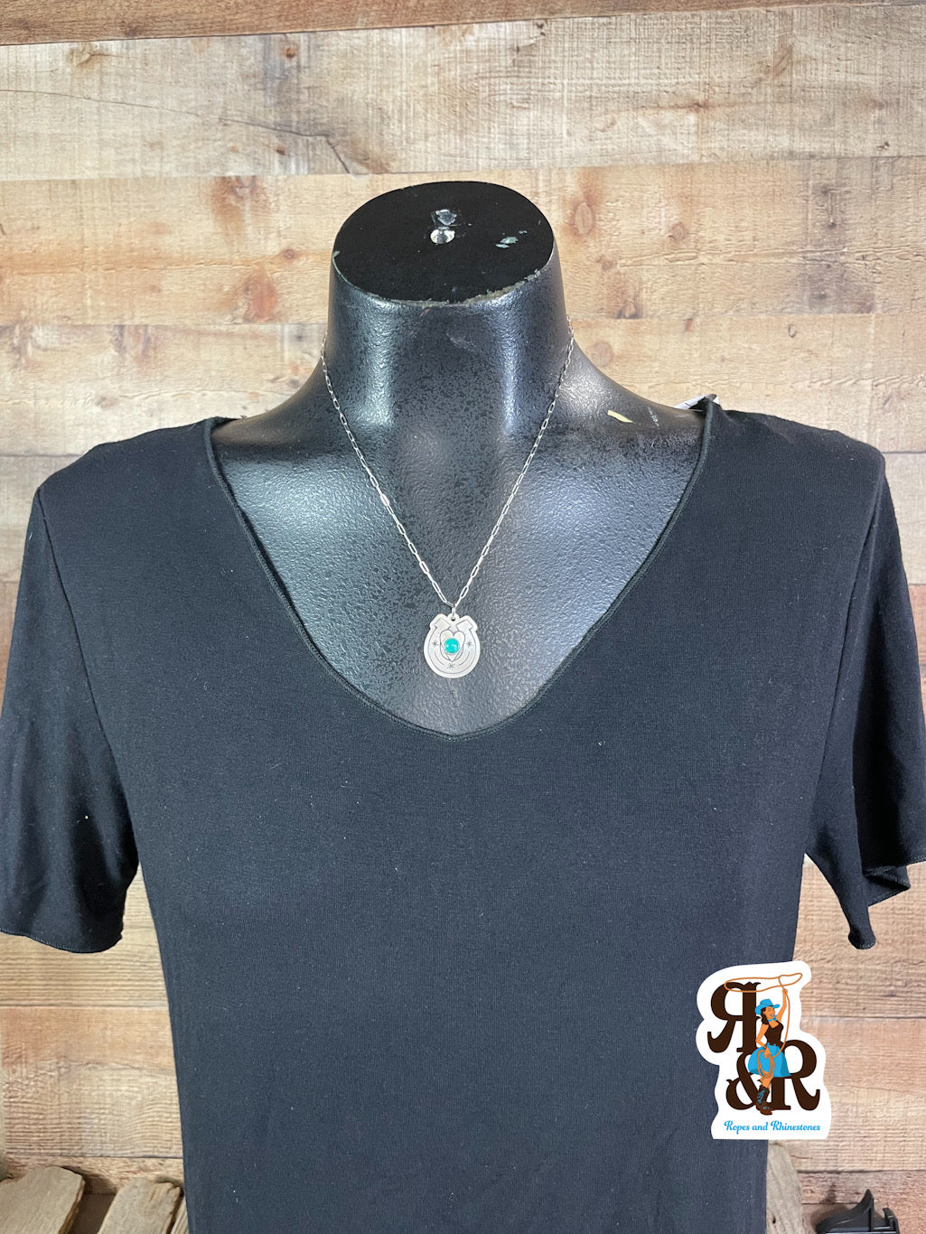 Horseshoe & Turquoise Necklace
